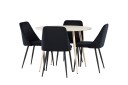 Venture Home Plaza Spisegruppe 100 cm Rund med 4 Night stoler Whitewash/Sort