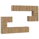  TV benksett 8 pcs artisan eik 80 x 30 x 30 cm Konstruert tre
