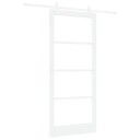 vidaXL Skyvedør med hardware-sett Hvit 93x211 cm Solid Tre Furu