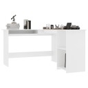 vidaXL L-formet hjørneskrivebord hvit 120x140x75 cm sponplate