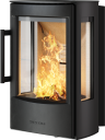 Wiking Miro 1+ Svart Vegghengt Vedovn Med Sideglass