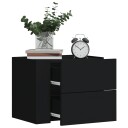  Veggmonterte nattbord 2 stk svart 45x30x35 cm 848328
