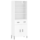  Highboard hvit 69,5x34x180 cm konstruert tre