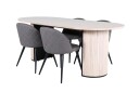 Venture Home Bianca Spisegruppe 200 cm Oval med 4 Velvet Stoler Sort