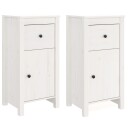 vidaXL Skjenker 2 stk hvit 40x35x80 cm heltre furu