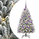  Kunstig juletre Grønn og hvit 120 cm PVC og metall