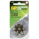 GP ZA312 1,45V Høreapparatbatteri - 6 stk, Brun
