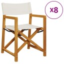  Sammenleggbare hagestoler 8 stk kremhvit stoff 3208918