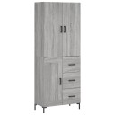  Highboard grå sonoma 69,5x34x180 cm konstruert tre