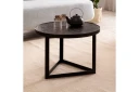 Sofabord Wohnling Rund heltre med steinfinish moderne metallramme -