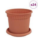 vidaXL Plantepotter 24 pcs Klinker Rød Ø 15 x 12 cm Plast