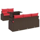 vidaXL Hagesofa Set 6 stk. Brun Poly Rattan