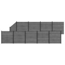 vidaXL Gjerdesett 10 pcs 1657 x 186 cm WPC og Aluminium Grå