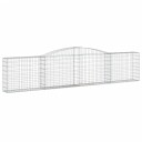 vidaXL Gabionkurver buede 15 stk 400x30x80/100 cm galvanisert jern