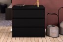Naia Kommode 77 cm Stor 3 Skuffer   Mattsvart