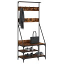  Klesstativ med skooppbevaring røkt eik 80x40x184 cm 8721012196469