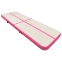 vidaXL Oppblåsbar gymnastikkmatte med pumpe 400x100x20 cm PVC rosa