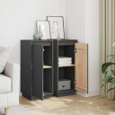 vidaXL Skjenker 2 stk grå 31,5x34x75 cm heltre furu
