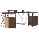  Skrivebord Brun eik 182 x 101 x 87,5 cm Konstruert tre