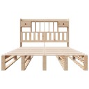  Seng med bokhylle uten madrass 160x200 cm heltre furu 8721158627520