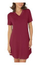 Lady Avenue Bamboo Nightdress SS Rød Bambus Medium Dame