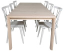 Venture Design Slider & Mariette spisegruppe Natur/grå 6 st stoler & bord 170 x 95 cm
