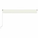 vidaXL Manuell uttrekkbar markise med LED 500x300 cm kremhvit