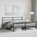 vidaXL Sengeramme i metall med hode- og fotgavl svart 180x200 cm 8721012302846