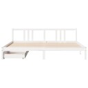  Sengeramme med madrass hvit 200x200 cm heltre furu 8721102940347