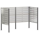 vidaXL Skjerm for søppeldunk 167 x 85 x 113 cm Rustfritt stål Sølv