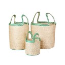 Broste Copenhagen Lykke kurv 3 deler Natural-green