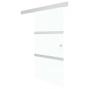 vidaXL Skyvedør med myke dørstopper ESG-glass og aluminium 76x205 cm
