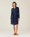 Lexington Clothing Linen Shirt Dress   Navy   L