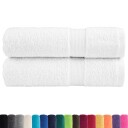 vidaXL Premium dusjhåndklær SOLUND 2 stk hvit 70x140 cm 600gsm