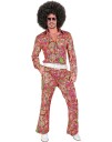 Widmann Blomstrete Rosa Hippie Kostymebukse til Herre Small/Medium
