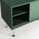 Decotique Vogue Mediabenk med Ben 136 cm Grønn / Messing