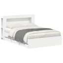  Sengeramme med oppbevaring Hvit 150 x 200 cm Konstruert tre