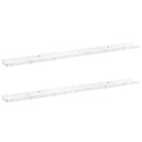  Vegghylle 2 pcs Hvit marmor 115 x 9 x 3 cm Konstruert tre