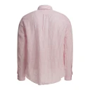 Polo Ralph Lauren Custom Fit Striped Linen Shirt   Pink   M
