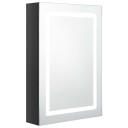  LED speilskap til bad blank svart 50x13x70 cm