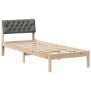  Sengestamme brun og mørkegrå 75 x 190 cm Heltre furu
