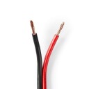 Nedis 25m Høyttalerkabel 2x2.5mm² CCA Rund PVC Rød/Sort