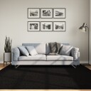 Teppe HUARTE kort luv mykt og vaskbart svart 200x200 cm