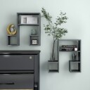 vidaXL Vegghyller 2 stk h?yglans gr? 50x15x50 cm sponplate