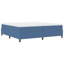  Box Spring Seng med Madrass Blå 200x200 cm Corduroy Stoff