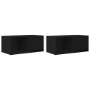 TV benker 2 stk svart eik 60x31x25,5 cm konstruert tre
