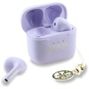 Guess Charm True Wireless øretelefoner med glanseffekt og klassisk logotrykk   Lilla