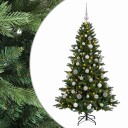 vidaXL Kunstig juletre med julekuler 150 cm 150 LED-lys Varmhvit