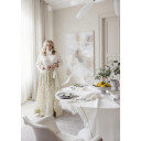 Tone Kroken Blanc serviett 2pk 45x45 Hvit / Beige