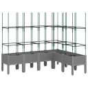 Plantekasse med espalier lysegrå 160x120x142,5 cm PP